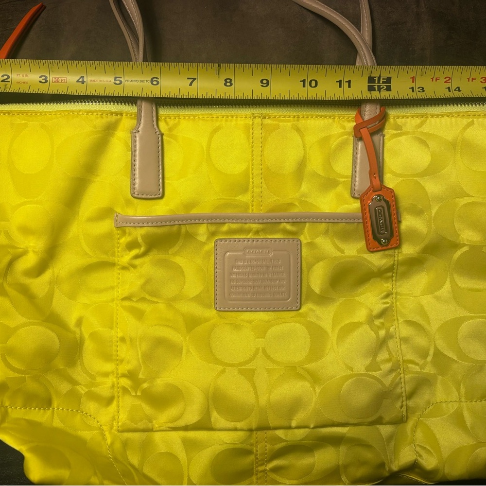Coach Yellow Everyday Tote Bag - Picture 8 of 13
